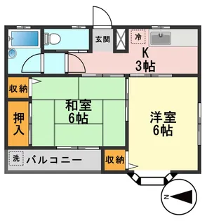 グリーンテラスイースト【1階】の間取り
