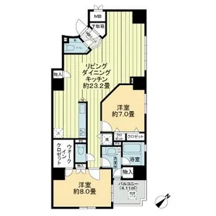 神奈川県横浜市中区海岸通3【マンション】の間取り