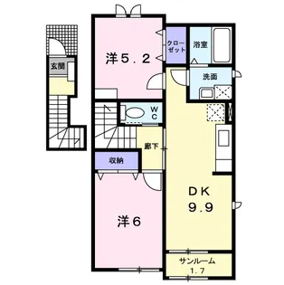 ヴィラ・ガ デン G【2階】の間取り