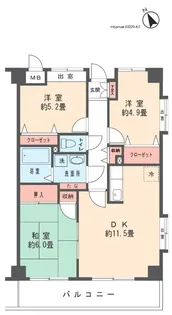 神奈川県川崎市宮前区平4【マンション】の間取り