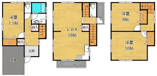 大阪府枚方市甲斐田町【一戸建】の間取り