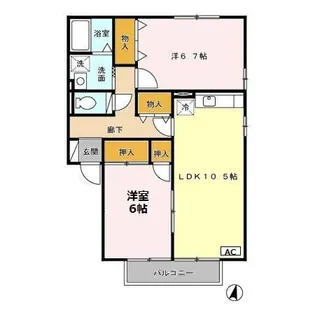 ロイヤルガーデン白岩 B・C棟 B棟【1階】の間取り