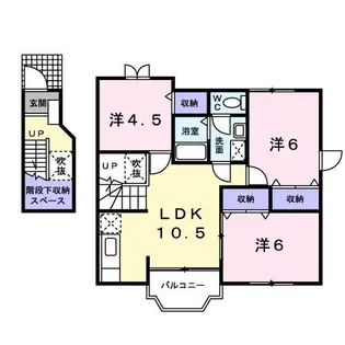 岡山県玉野市槌ケ原【アパート】の間取り