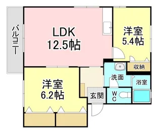 アクシス本城 B棟【2階】の間取り