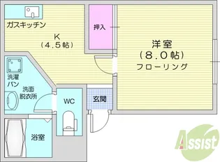 レジデンス黒木【1階】の間取り