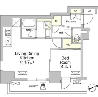 テラス大崎【7階】の間取り