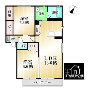 グランマスト春日B【2階】の間取り