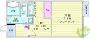 ウエストコートA【1階】の間取り