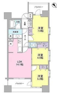 パークフラッツ横濱公園【9階】の間取り