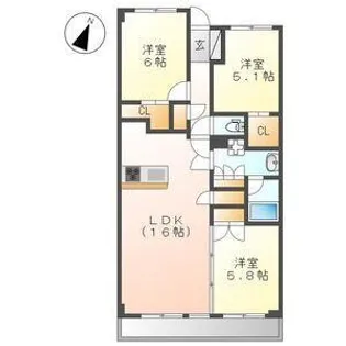 ザ・パークハウス名古屋【16階】の間取り