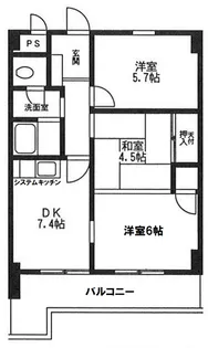 ピア中丸【4階】の間取り
