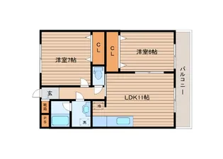 サンハイツ向陽台I【2階】の間取り