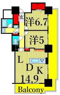 ロイヤルパークスタワー南千住【18階】の間取り