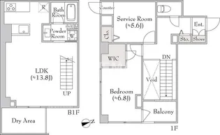 ミリアレジデンス白金台【1階】の間取り