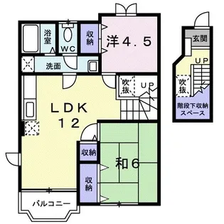 ソレアードヒルズB【2階】の間取り