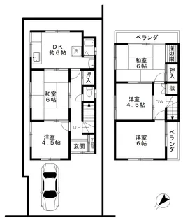 大阪府摂津市千里丘東4【一戸建】の間取り