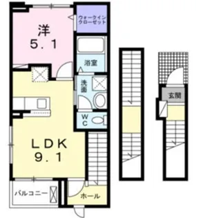 アゼイリア ヒル【3階】の間取り