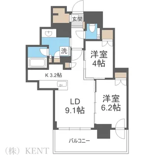 ザ・札幌タワーズ ウエストタワー【21階】の間取り