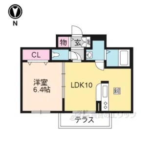 グリナージュ一乗寺A棟【1階】の間取り