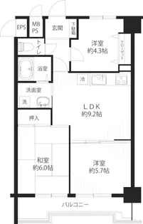 ヴィルメゾン葛西【8階】の間取り