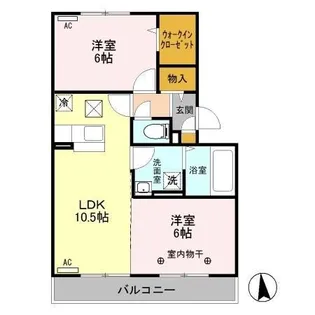 レーブ中泉【1階】の間取り