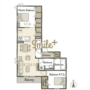 プレミール北長瀬【1階】の間取り