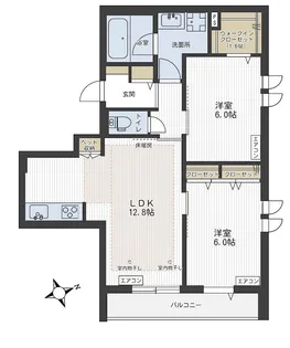 フェリチタ岸町【3階】の間取り
