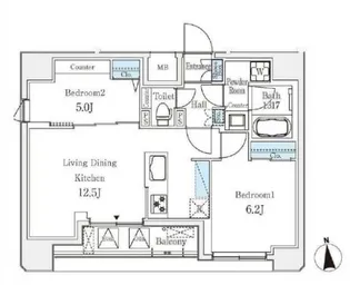 クラリティア文京湯島【8階】の間取り