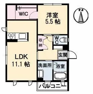 ドゥ・カショーエプ【2階】の間取り