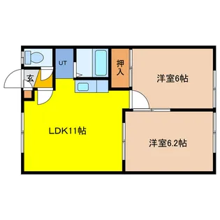 アークス北栄【2階】の間取り