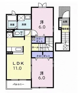 むくのき荘【2階】の間取り