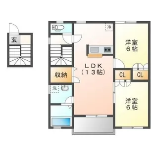 ステーションYu A【2階】の間取り