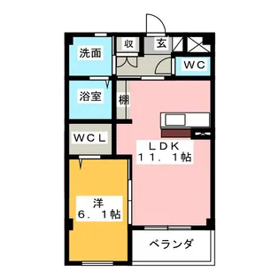 ランコントル【1階】の間取り