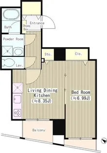 アクアアンビシャス八丁堀【8階】の間取り