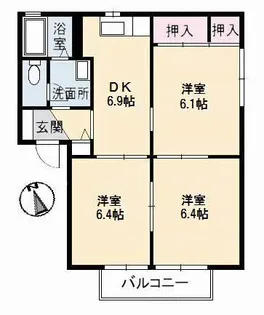 メテオール E棟【2階】の間取り
