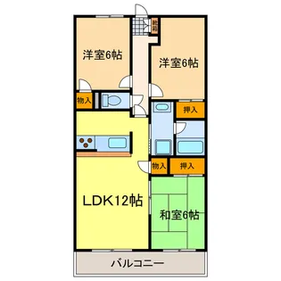 カーサ・フィヨーレI【2階】の間取り