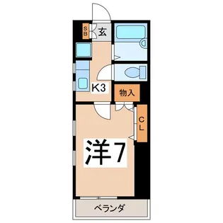 ベルドミール平和【2階】の間取り