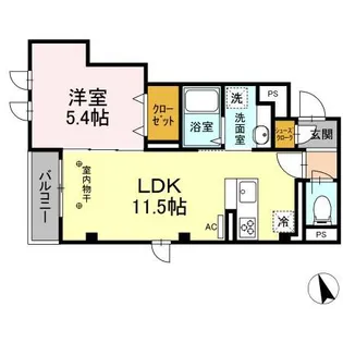 ルシエル恵比寿南【2階】の間取り