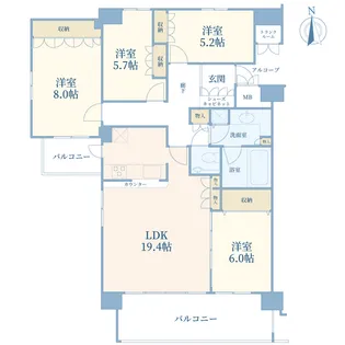 ハウス・ソラーナ【6階】の間取り