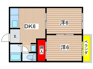 タウニー太子B棟【2階】の間取り
