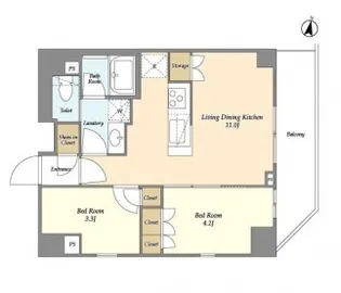 オーキッドレジデンス戸越公園【7階】の間取り