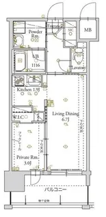 アルファシオベイス博多【7階】の間取り