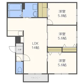 システムコート新札幌II【2階】の間取り