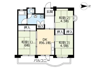 URリバーサイドながら【4階】の間取り