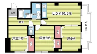 プリムール【6階】の間取り