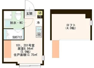 エスハウス板橋【1階】の間取り