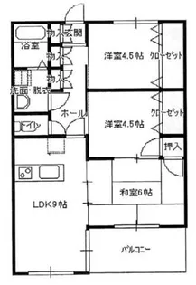 グリーンコーポ北方【3階】の間取り