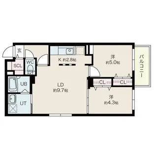 プロヴィデンス南郷【4階】の間取り