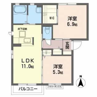 ソレイユ名取【1階】の間取り