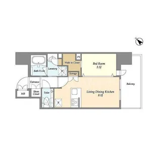 ライトテラス蔵前【6階】の間取り
